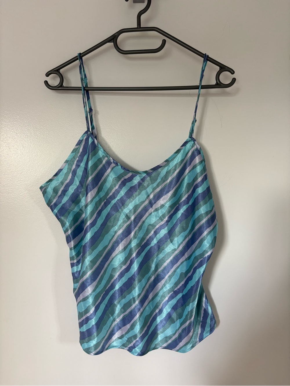 Morgan Taylor Blue and Purple Striped Satin Cami